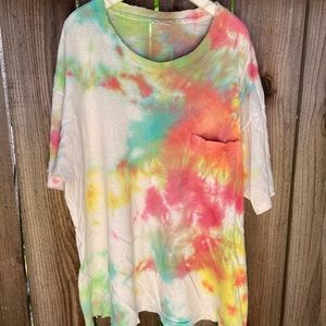 Vintage thrashed tie-dye cotton t shirt size M/L